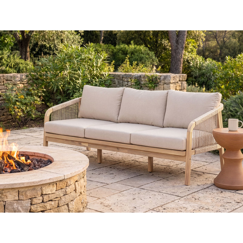Garden Sofa 3 Seater SUMBA Acacia Wood Light Brown