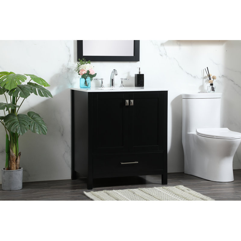 Ensemble de meuble-lavabo simple 30 po, Noir