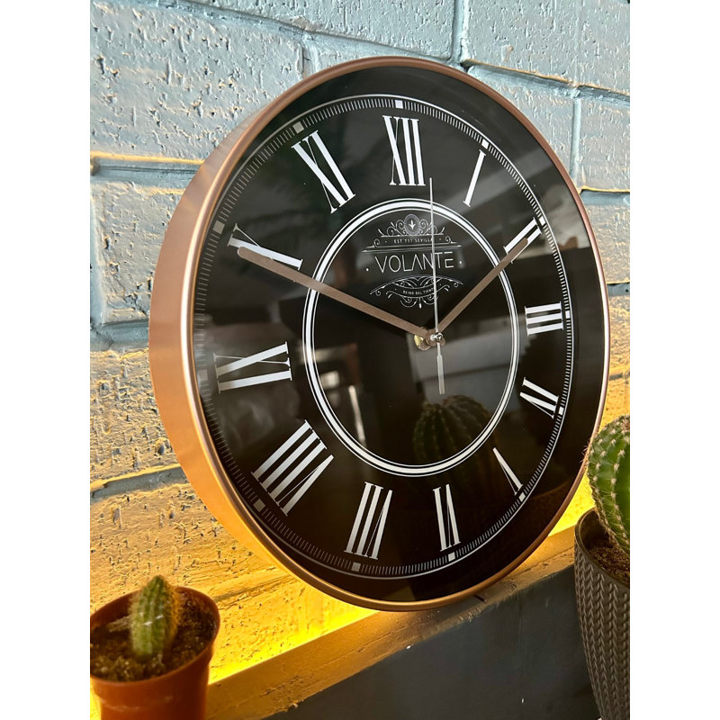 Amary Wall Clock, Bronze/White/Black