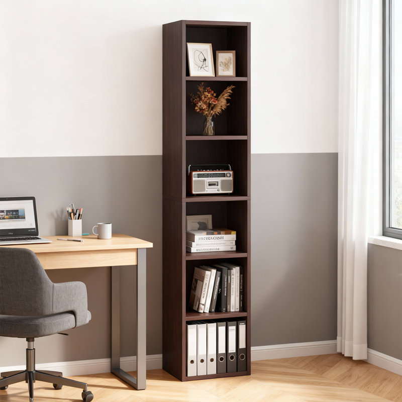 Bibliothèque industrielle 71 "avec structure en métal, (6 tablettes) H 70,87 po x l 11,81 po x P 11,81 po, Bleu