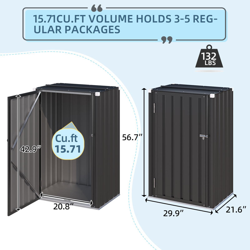 2.5 ft. W x 2 ft. D Metal Flat Storage Shed