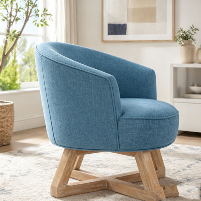 Chaise pivotante avec base en bois en forme de croix