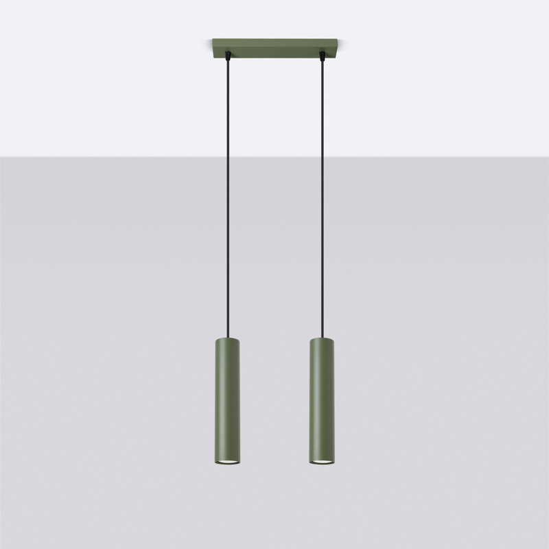 Bergmundur - Light Stainless Steel Pendant, Green, 13cm W x 14cm D, 2 Lights