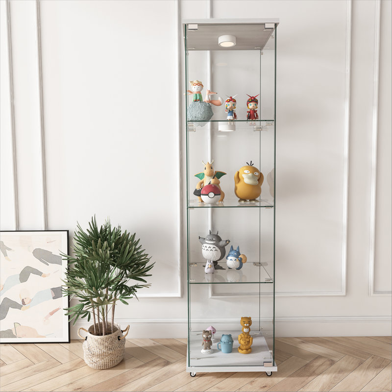 Vitrine moderne en verre avec lumières DEL, Blanc
