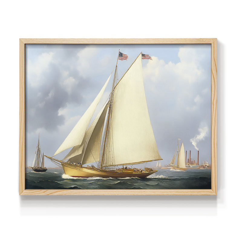 Nautical Series-CXII - Reproduction encadrée - Restickable, Naturel, H 22 po x l 28 po