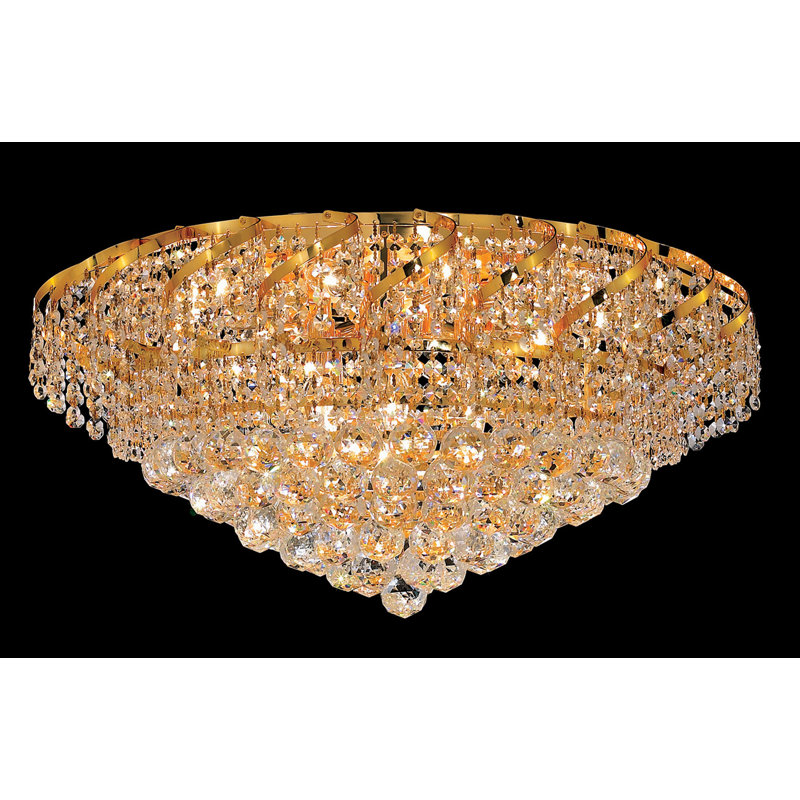 Lustre géométrique unique à 12 lumières Zofia, Or