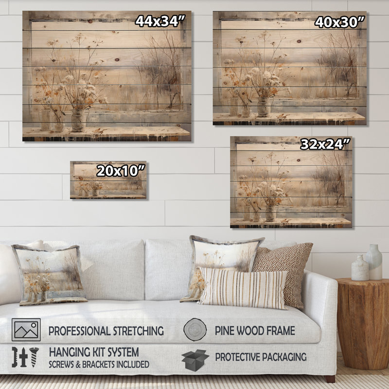 Winter Meadow View Calmness III - Prairie sur bois, H 10 po x l 20 po x P 0,78 po