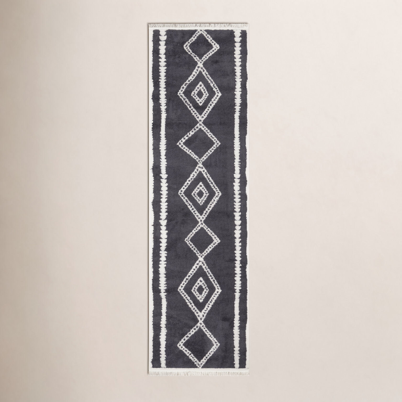 Lange Black White Southwestern Rug, Runner 2'3" x 7'6"