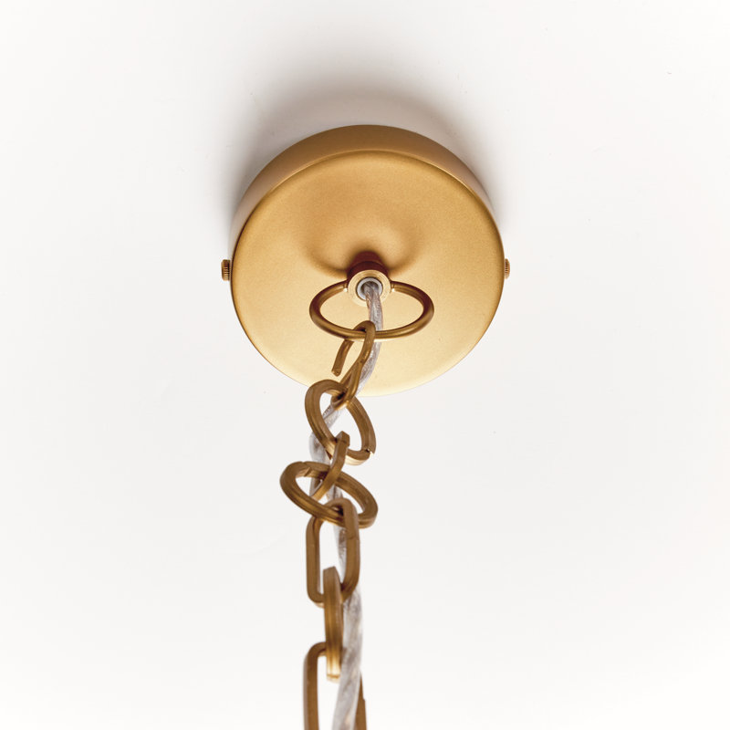Petit luminaire suspendu Thayer, Doré, H 10,5 po x l 18 po x P 18 po