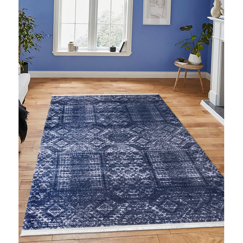 Luxueux tapis en velours (4 pi x 6 pi), tissu 100% velours, hauteur de poils de 0,3 pouce | Dessous antidérapant, lavable en machine à 30 ° C | Tissu chenille avec impression numérique, idéal pour le décor du salon et de la chambre à coucher