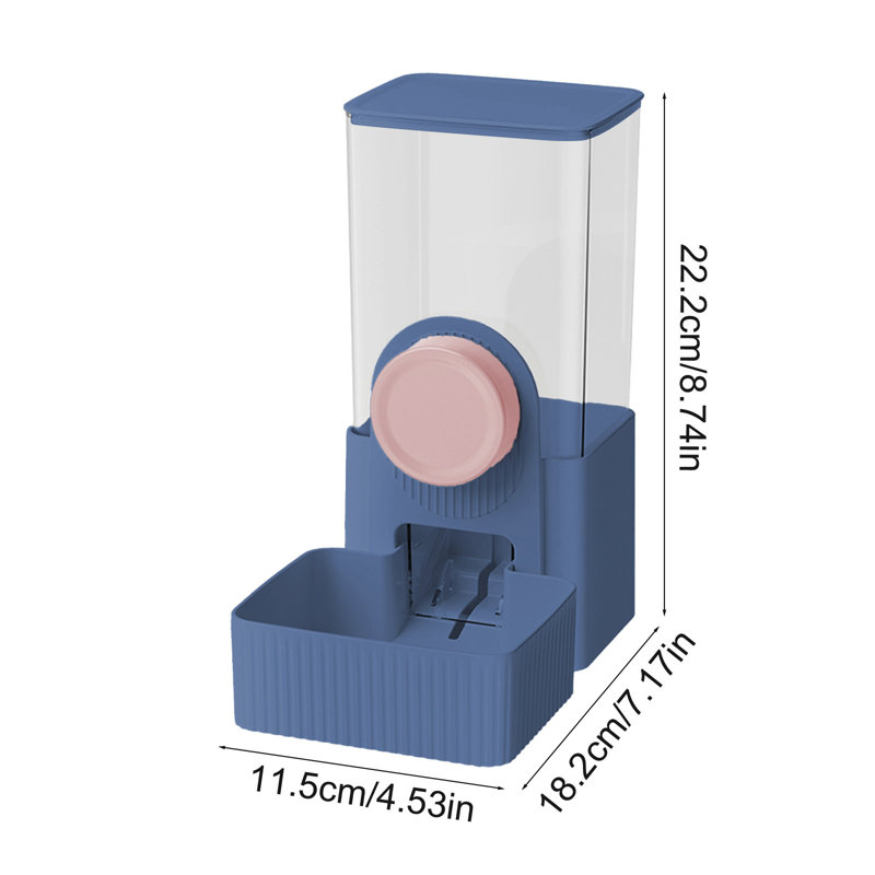 Distributeur d'eau mural et distributeur d'eau pour petits lapins hamsters, 8,74 x 7,16 x 4,52 po, bleu, Bleu