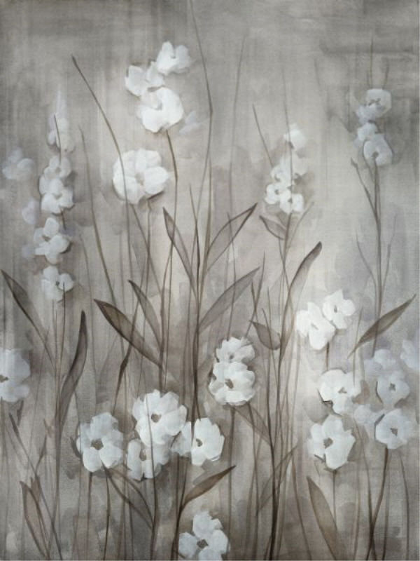 «White Moon Night II» par Janice Sadler - impression, H 72 po x l 54 po x P 1,5 po, Image au pinceau gel