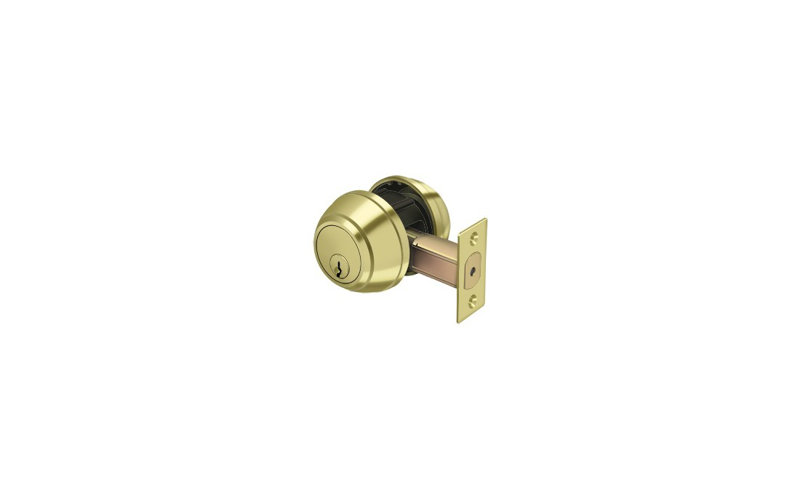 Deltana CL210LM-3 Double Deadbolt GR1 in Polished Brass