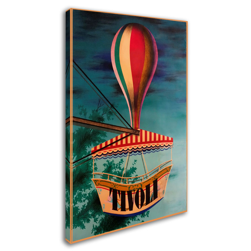 Tivoli Hot Air Balloon Mid-Century Modern Canvas Art