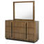 Commode 6 tiroirs et miroir brun cendré
