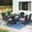 Aram 6 - Person Wicker Patio Dining Set with Rectangular Table-25610156
