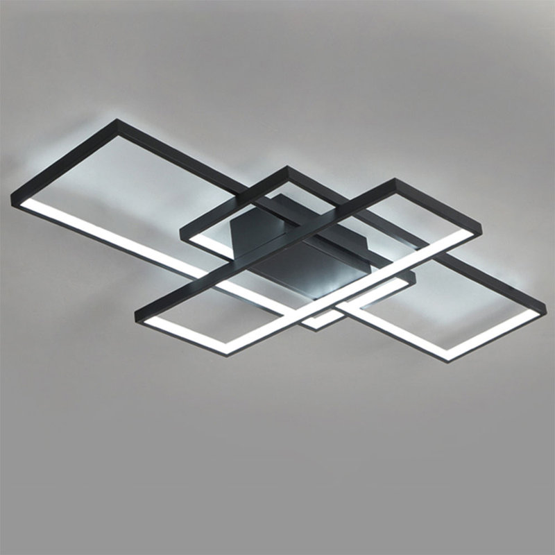 Raffa 3-Light LED Semi Flush Mount, Black, 10cm H x 90cm W x 60cm D