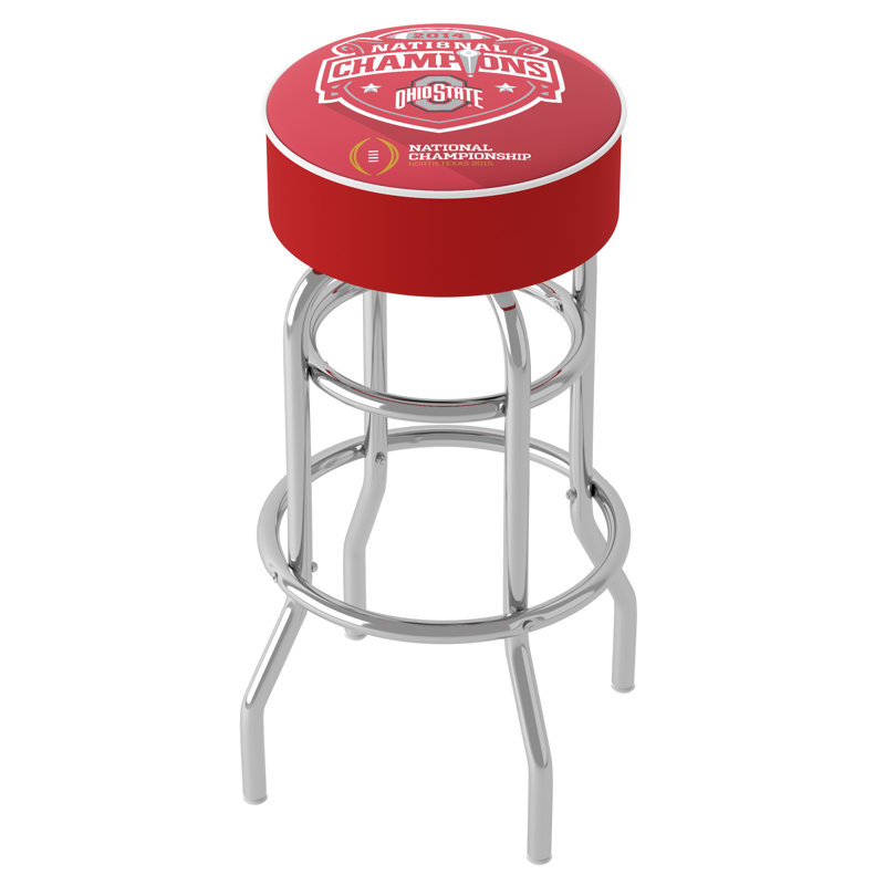 Swivel Upholstered Counter Stool with Metal Frame