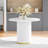 Modern Round Dining Table Set With Upholstered Chairs, Pedestal Base Kitchen Set For 2-4, Space-Saving Breakfast Nook Furniture-436762128-436762131-437119441
