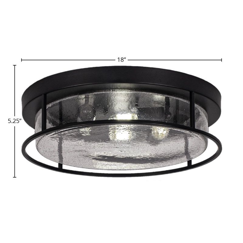 Plafonnier encastré 18 po, 4 ampoules, Noir mat