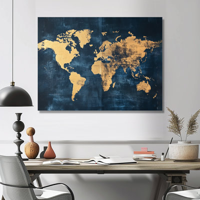 Atlas doré - Carte murale du monde