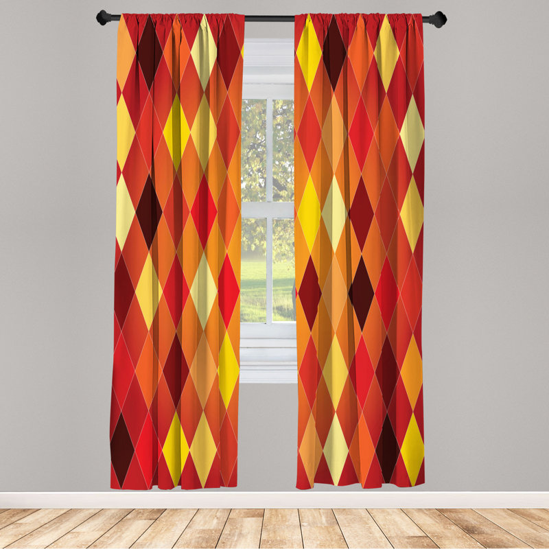 Microfiber Floral Semi-Sheer Rod Pocket Curtain Panels, 28" W x 84" L