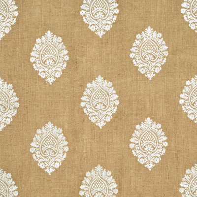 Savanna Jute Embroidered Sheer Fabric
