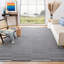 Tapis rayé ivoire / noir en coton tissé à plat Ilona-134300907