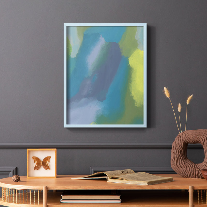 «Lost in Memories I», reproduction encadrée - bois massif, Bleu, H 10 po x l 8 po