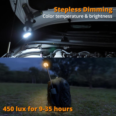 Lanterne de camping rechargeable avec lumières de camping, trépied extensible, gradation tricolore, lanterne portative et étanche IPX7 avec 10000 mah, lumières de travail à DEL pour l'extérieur