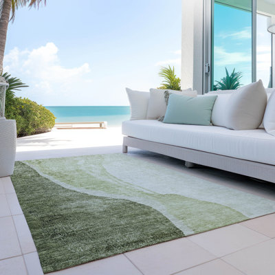Chrisa Washable Abstract Indoor / Outdoor Rug