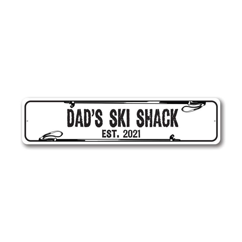Panneau en aluminium Ski Shack, H 4 po x l 18 po x P 0,04 po