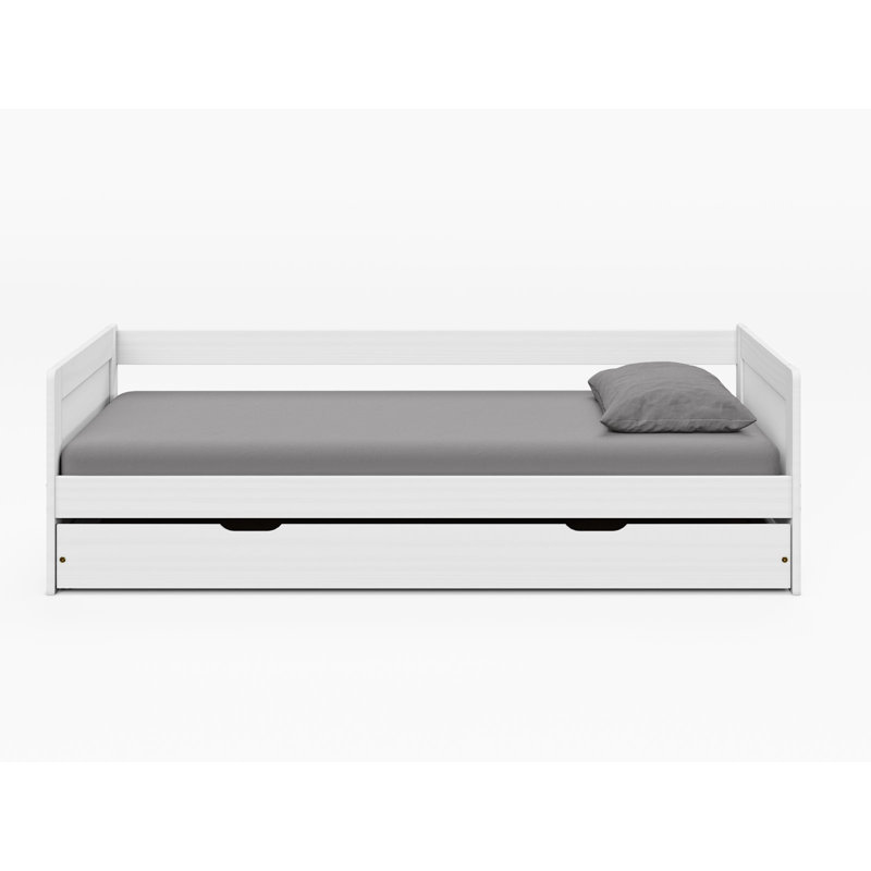 Natalie Solid Wood Daybed with Trundle, White