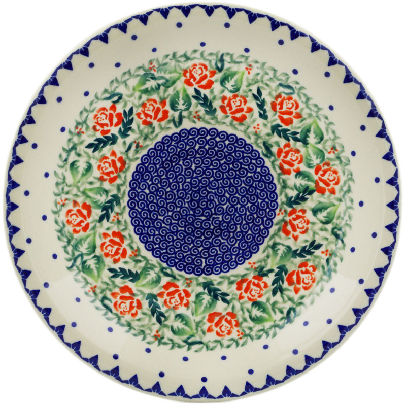 Assiette plate en céramique polonaise de 10 po rende