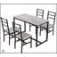 Ensemble de table de salle à manger de style campagnard Mid-Century 5 pièces avec 4 chaises ergonomiques pour des repas confortables et élégants-1237291346-1237291359