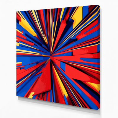 «Geometric Abstraction 51», art mural sur toile bleue