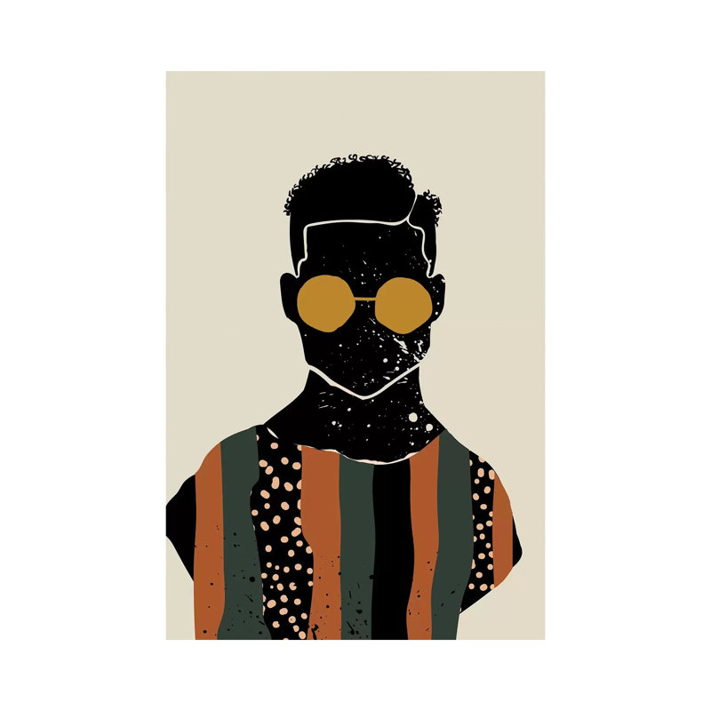 Black Hair VII - impression d'art graphique, H 26 po x l 40 po x 1,5 po, Toile tendue, Pas de tapis