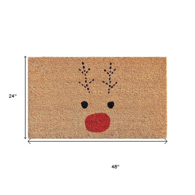 Paillasson 24 po x 48 po brun et rouge