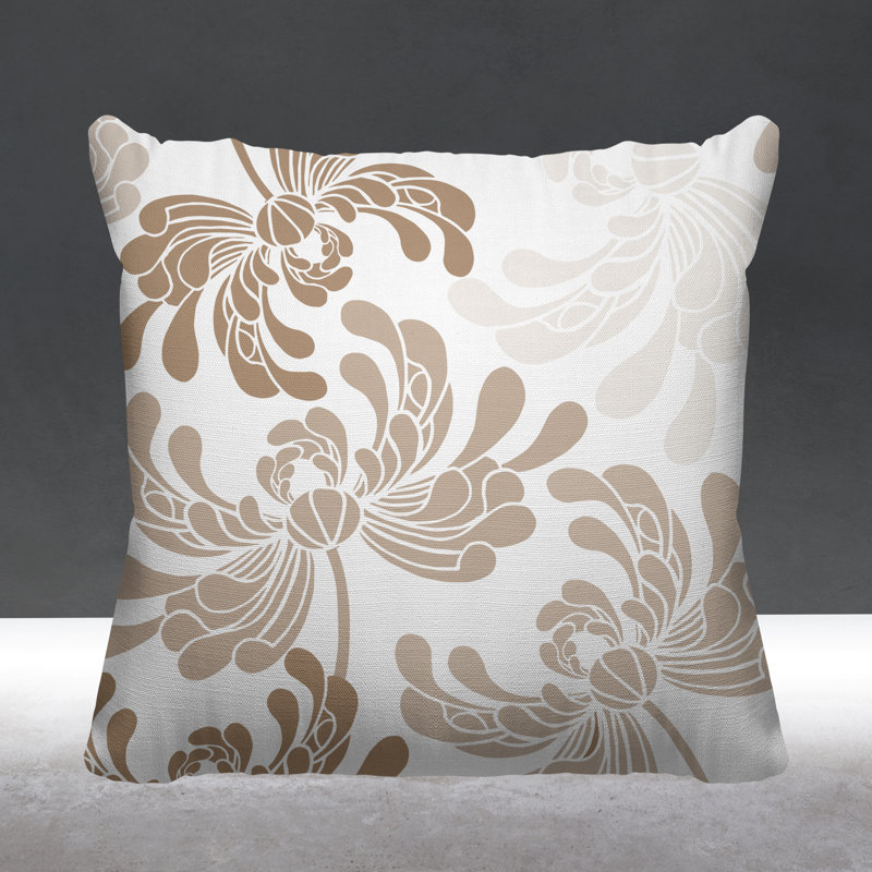 Coussin décoratif intérieur / extérieur Maina, L 17 po x H 17 po, Beige