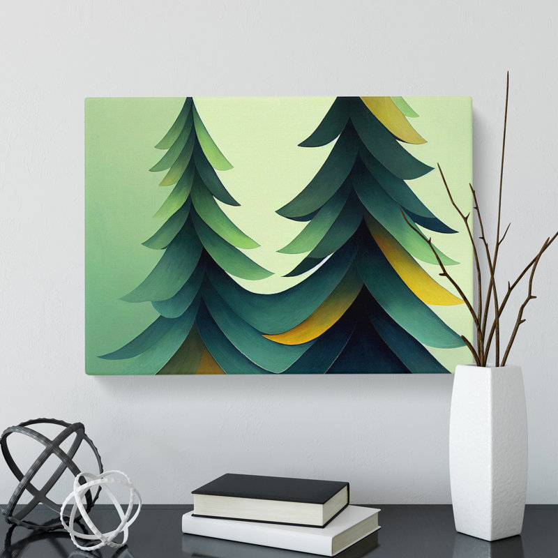 Gentle Abstract Pine Trees - Wrapped Canvas, 35cm H x 50cm W x 3cm D