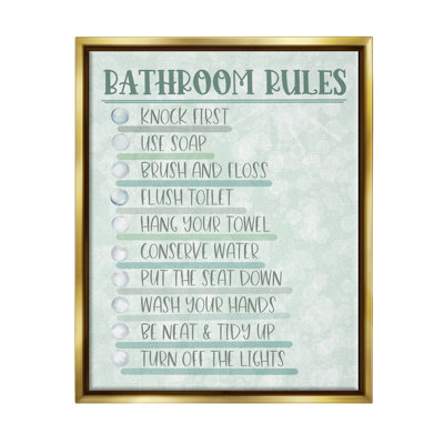 «Bathroom Rules on Green»