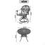 Cet ensemble de salle à manger en fonte d'aluminium toutes saisons comprend des chaises pivotantes et une table ronde avec cadre noir-52505619