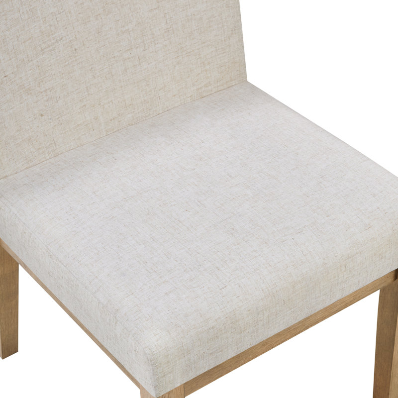 Chaise rembourrée en caoutchouc à dossier bas de 20,5 po de large, Naturel