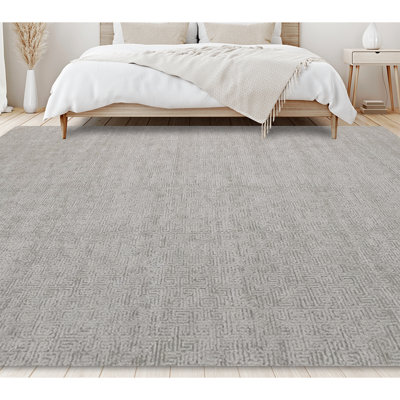 Tapis gris noué à la main