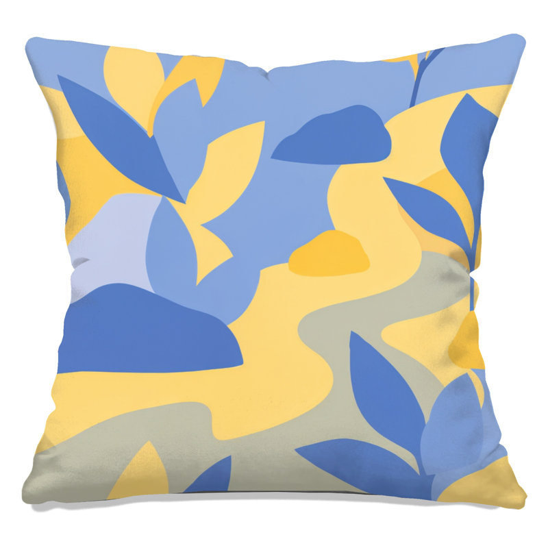 Coussins décoratifs camouflage, 14 x 14 inches, Bright Blue Light Yellow