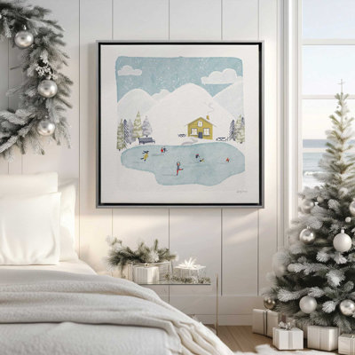 «Winter Skating Adventure», reproduction sur toile dans un cadre américain