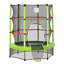 Trampoline rond sans fil pour enfants de 5 pi avec filet de sécurité et coussin pour l'intérieur et l'extérieur, vert