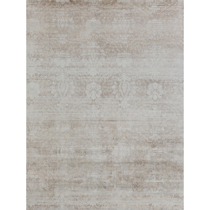 Koda Floral Area Rug in Beige, Rectangle 8' x 10'