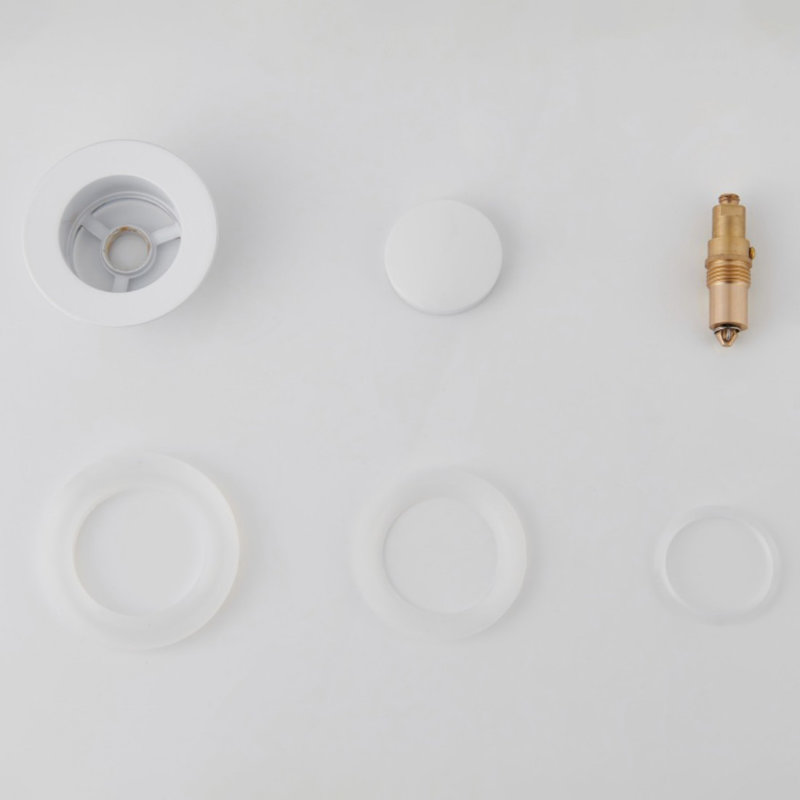 Mokleba Painted Glossy Whitepop-Up Bathtub Drain Stopper Replacement Kit, White