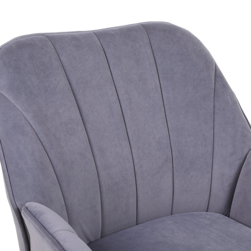 Fauteuil en sherpa moderne de style Mid-Century moderne pour le salon, la chambre et le bureau, facile à assembler, Gris